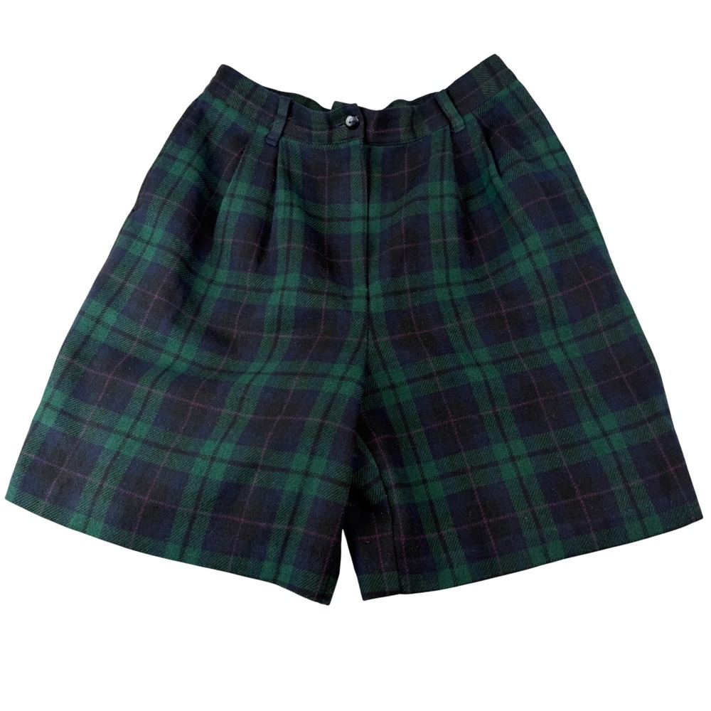 Sag Harbor Vintage Tartan Plaid Culotte Shorts Wool Blend Preppy Academia 10